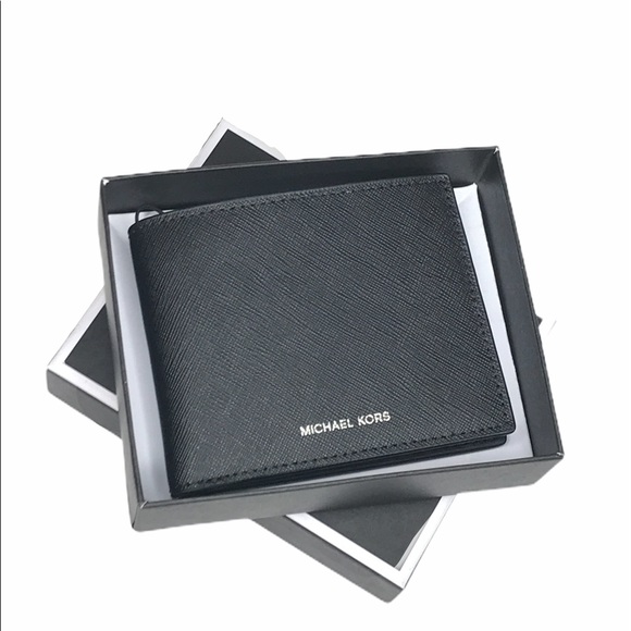 Michael Kors Andy Leather Bifold Wallet Black - Picture 1 of 7